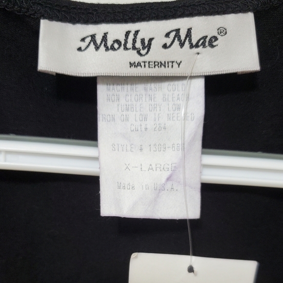 Molly Mae Black Short Sleeve V-Neck Empire Waist Maternity Dress - Picture 4 of 5